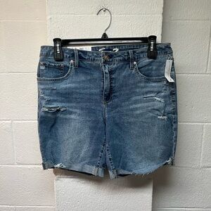 Seven7 Blue Distressed Denim Shorts. Size 12